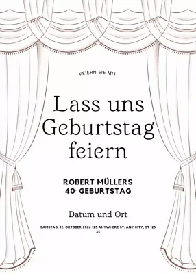 weiße elegante Geburtstagseinladung