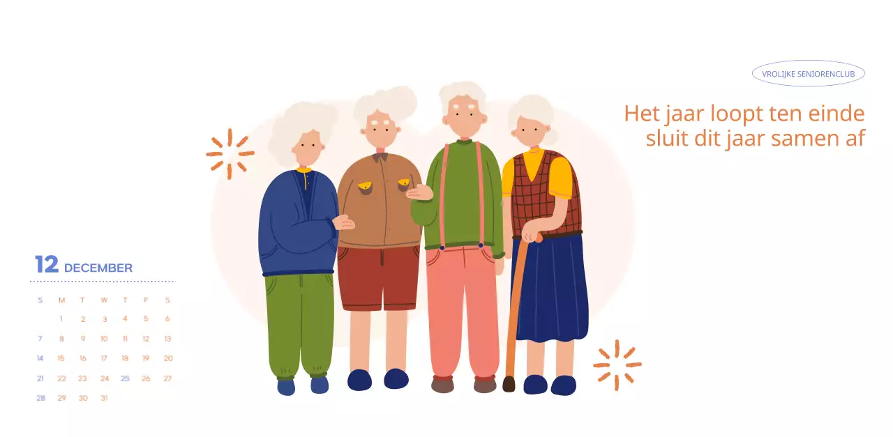 Zakelijke kalender met leuke illustraties