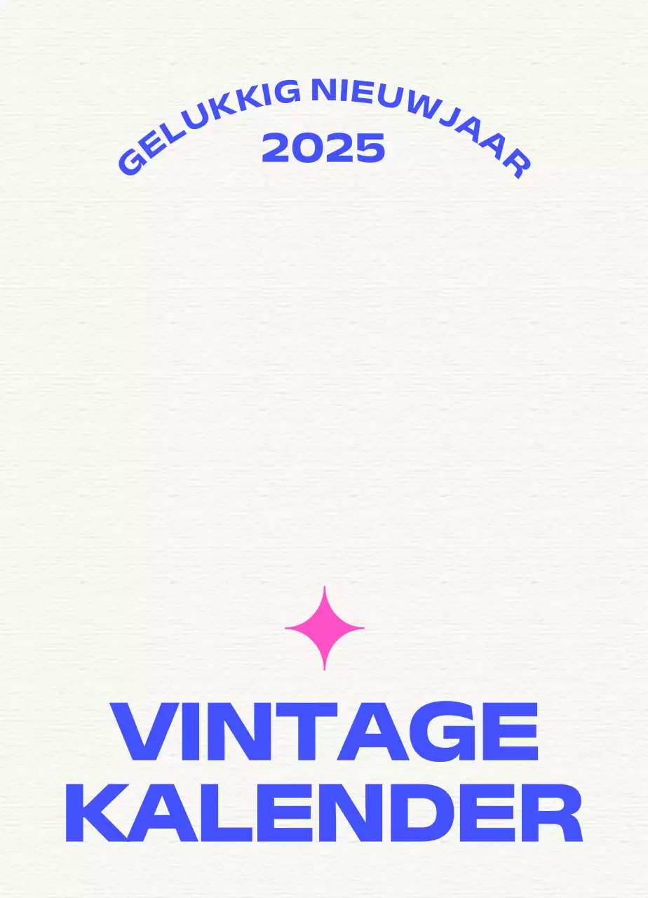 Blauwe vintage kalender