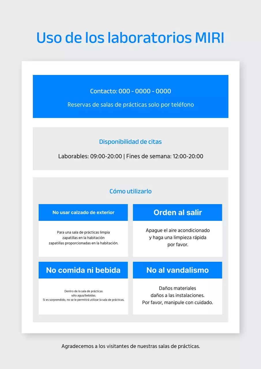 Anuncios sencillos azules