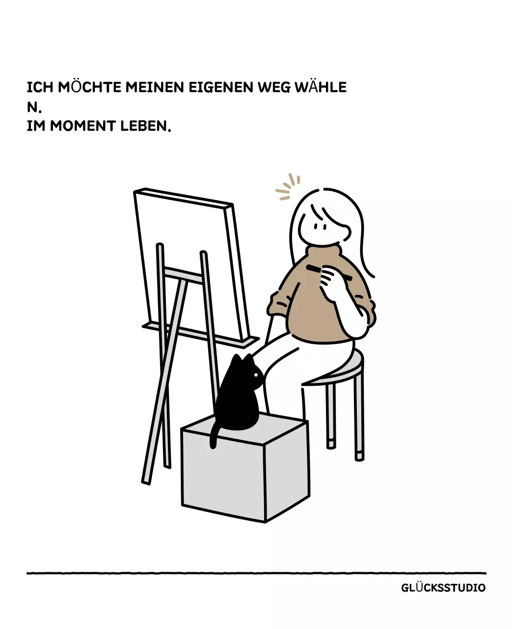 Illustrierter Kalender mit schönem Linienstil