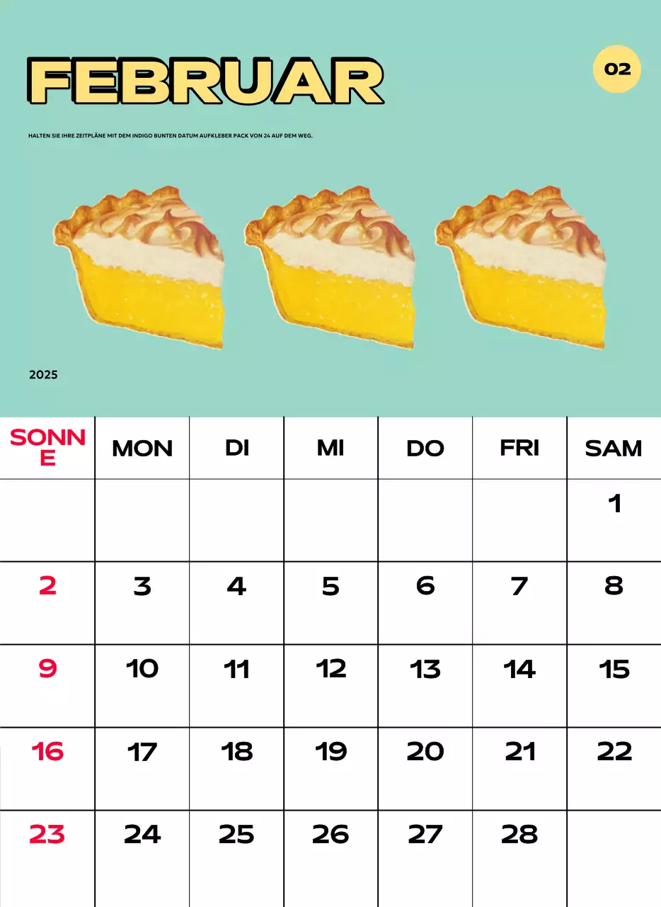 Bunte Kalender mit einer Vielzahl von Retro-Illustrationen