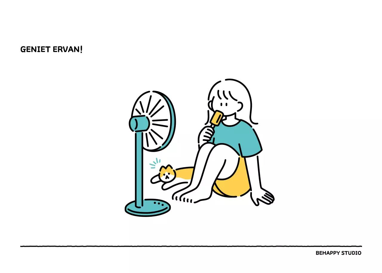 Geïllustreerde kalender met een mooie lijnstijl