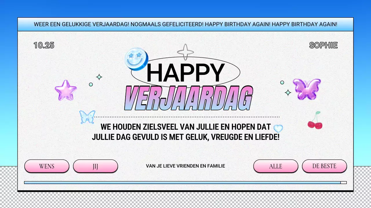 paars retro verjaardagsontwerp