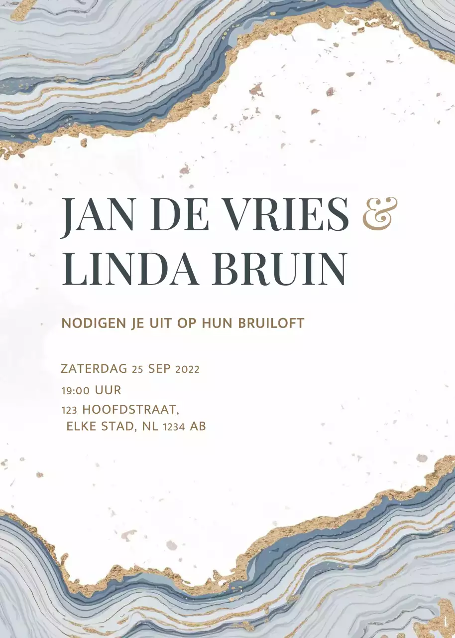 Beige elegante huwelijksuitnodiging