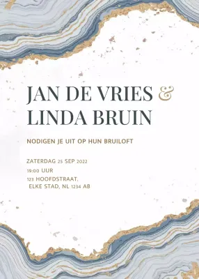 Beige elegante huwelijksuitnodiging