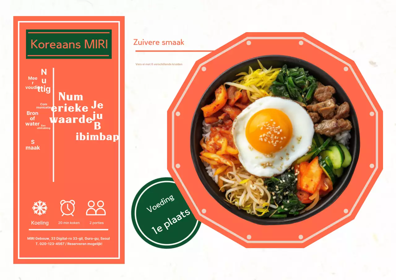 Over de oranje Koreaanse maaltijdkit