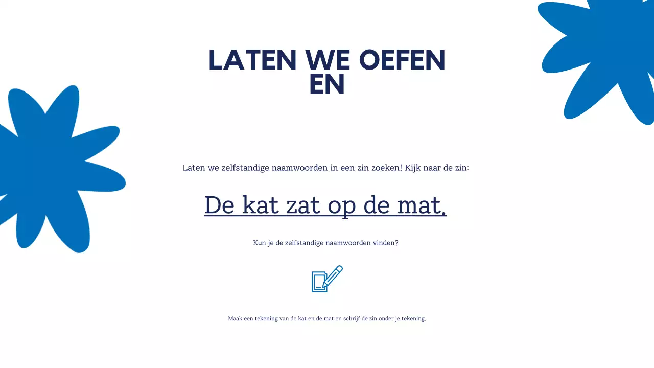 Blauw Geel Eenvoudige Grammaticagids Presentatie