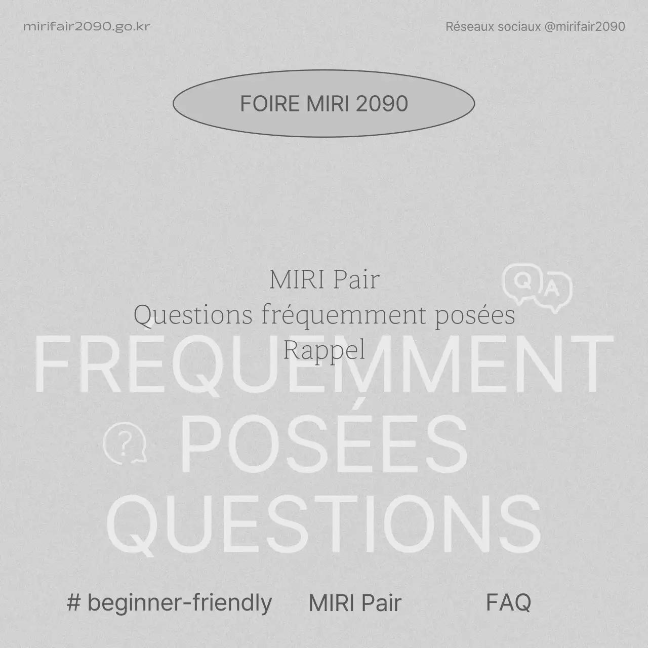 Annonces de questions et réponses grises et minimalistes