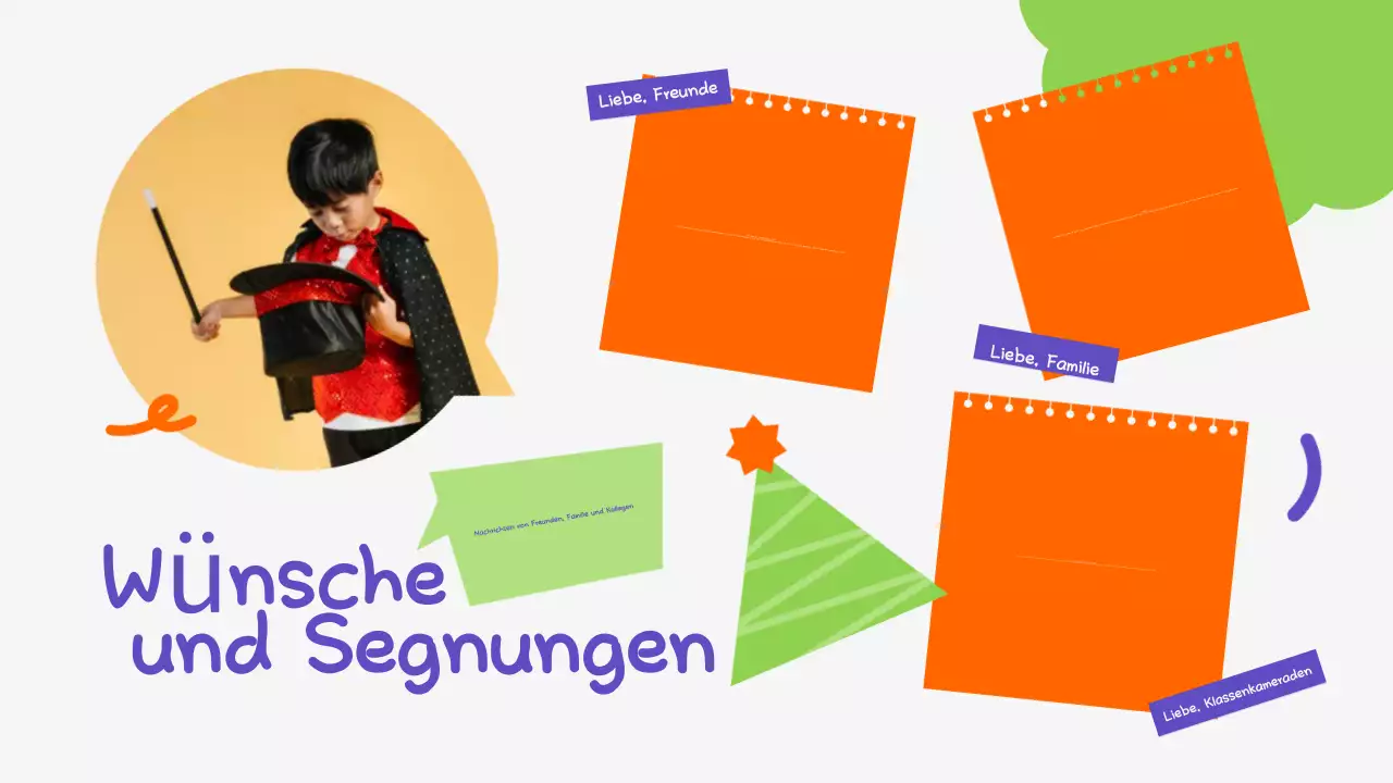 Orange Grün Verspielt Geburtstag Präsentation