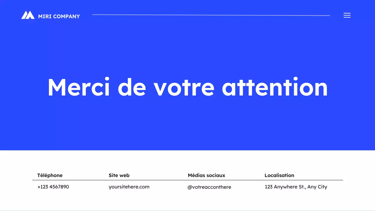 Présentation d'un plan de marketing simple et bleu