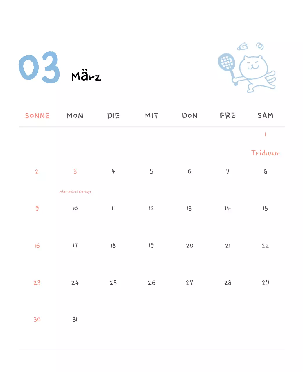 Tageskalender aus Elfenbein