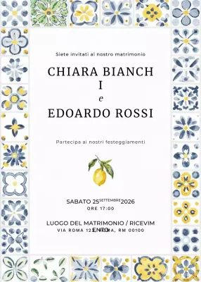 invito di nozze floreale giallo