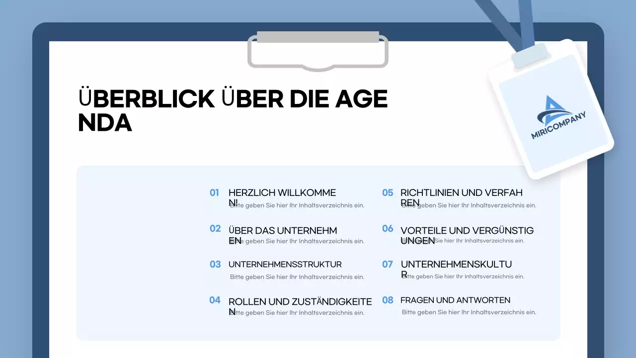 blue modern onboarding guide