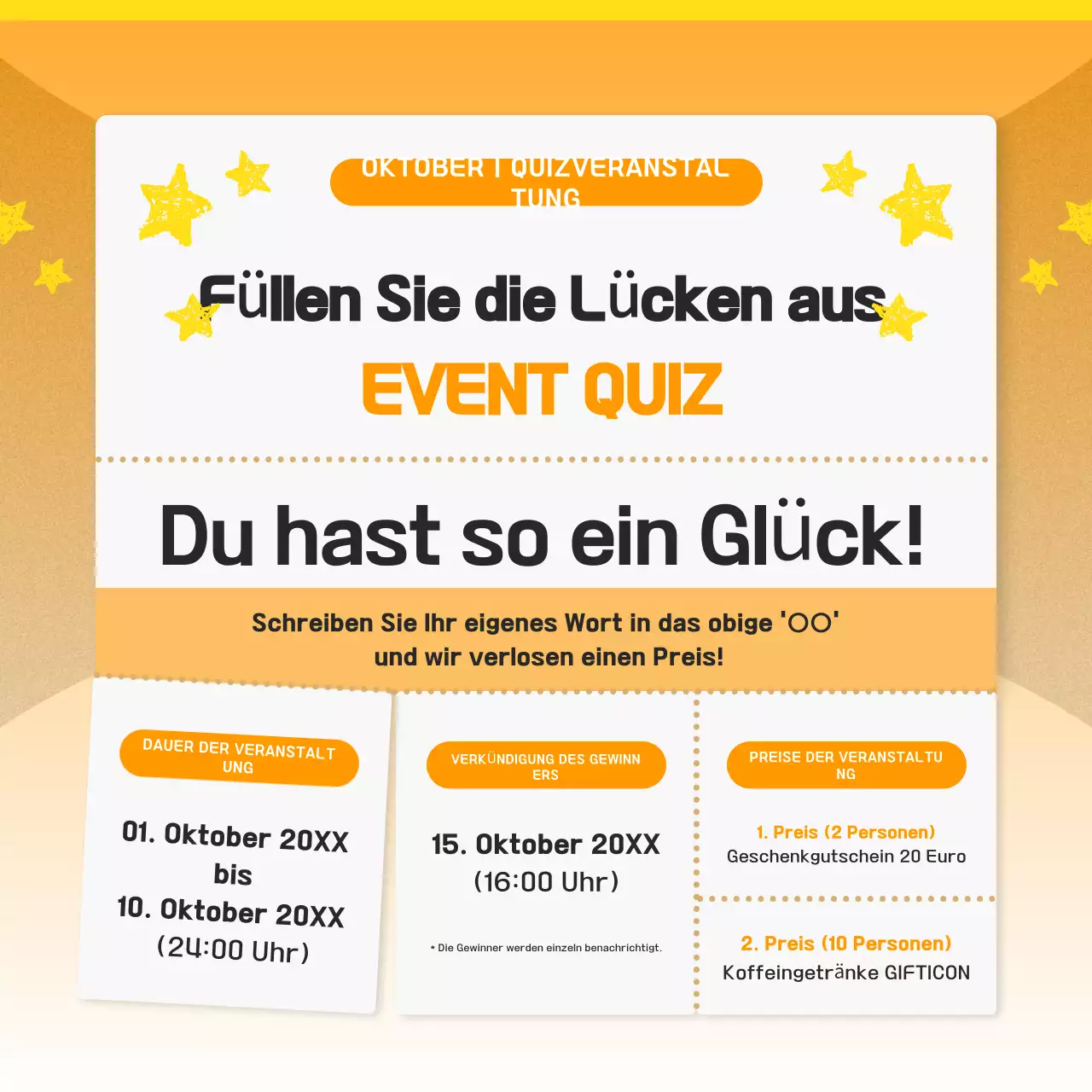 Orange Neat Quiz Event Promotion