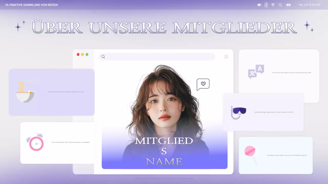 lila trendy Fandom-Anzeige