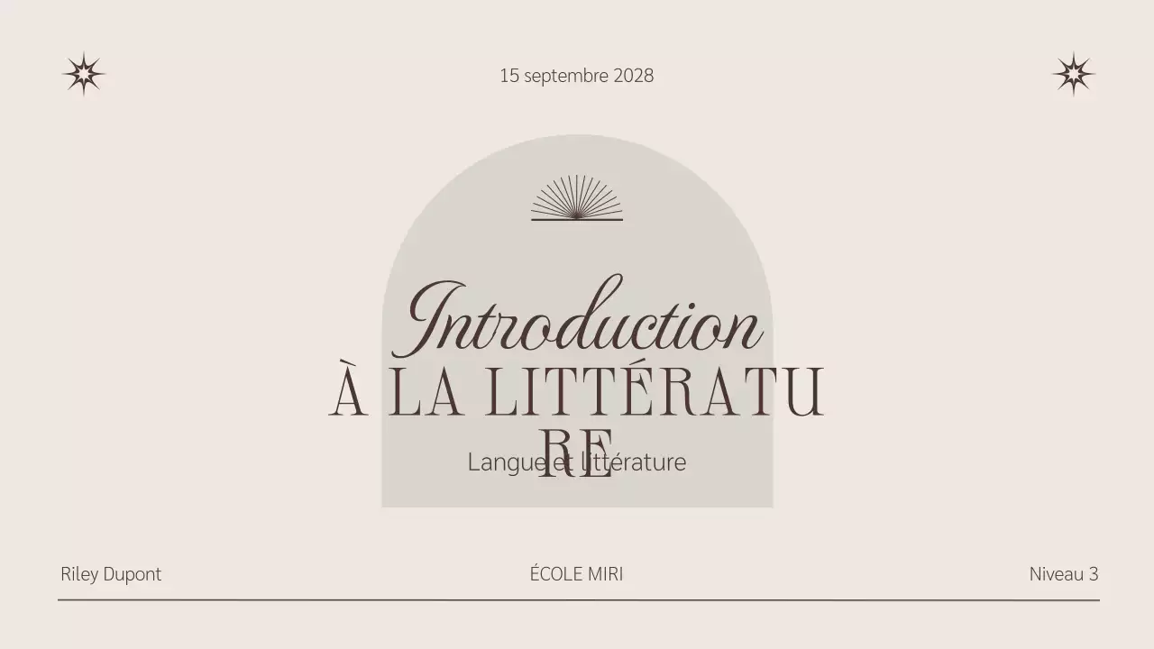 Beige Brown Minimalist Literature Course Presentation