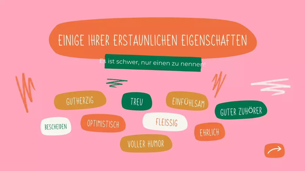 Grüne verspielte Glückwunsch-Präsentation zum Geburtstag