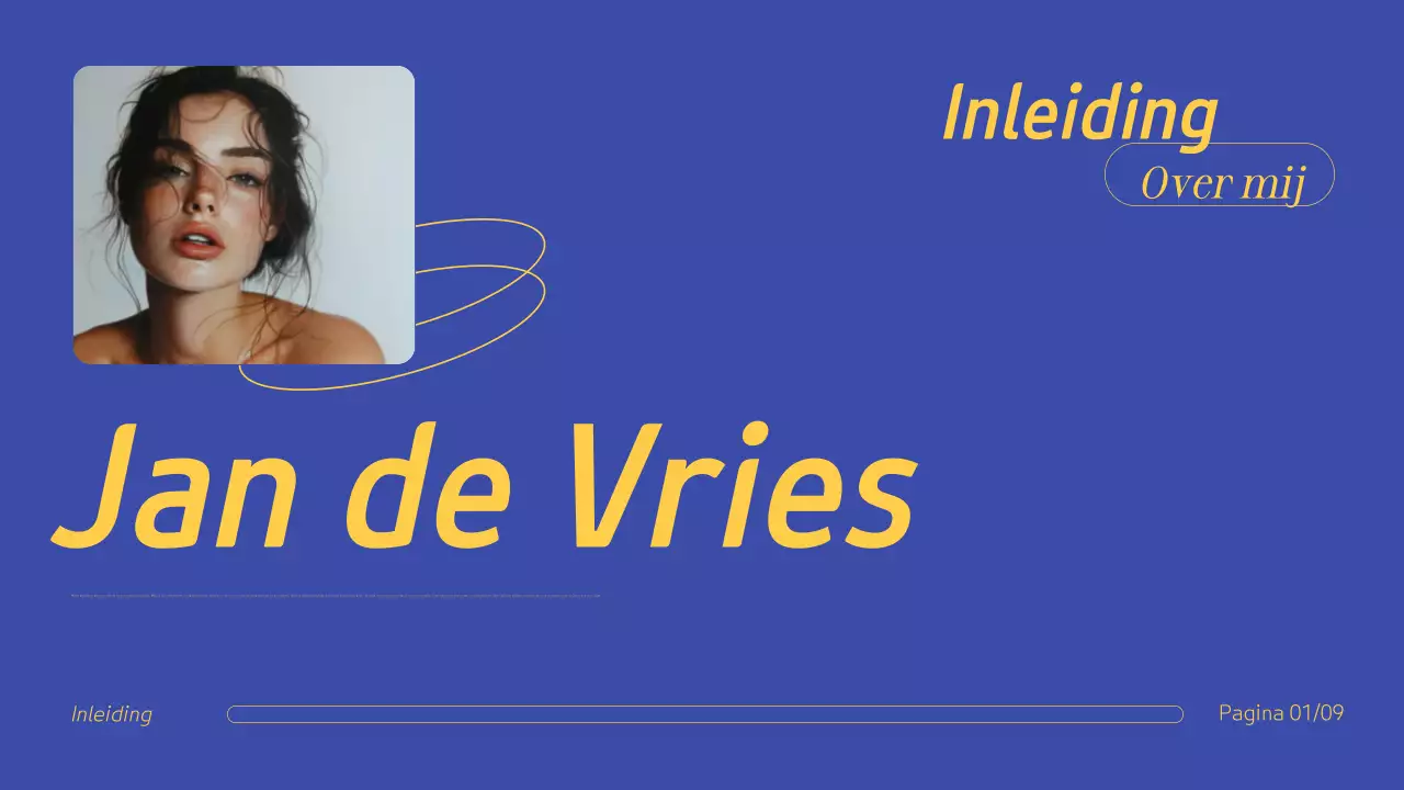 Blauw Geel Professionele Creatieve Portfolio Presentatie