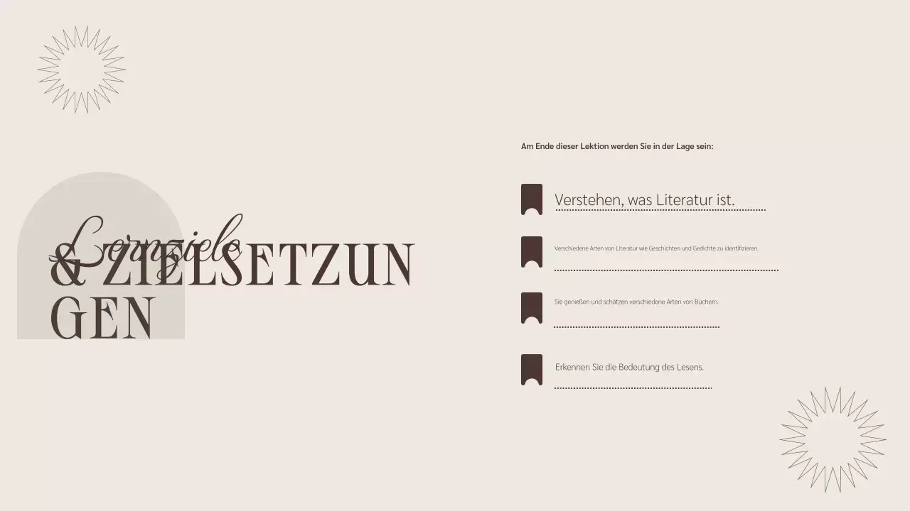 Beige Braun Minimalistische Literatur Kurs Präsentation