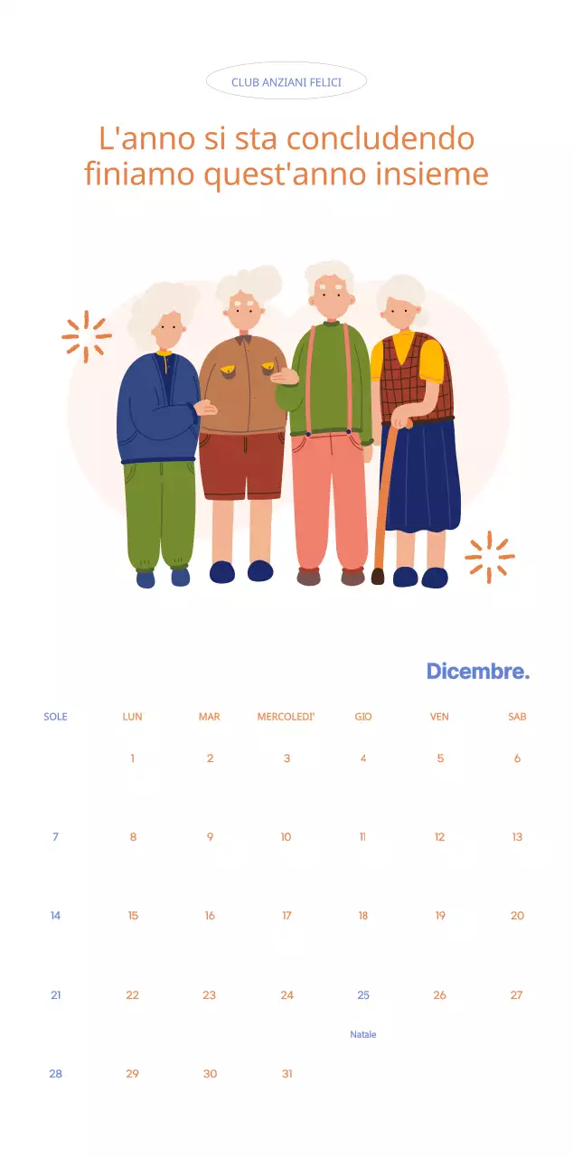 Calendario aziendale con simpatiche illustrazioni