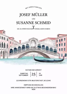 Weiß Elegante Hochzeitseinladung