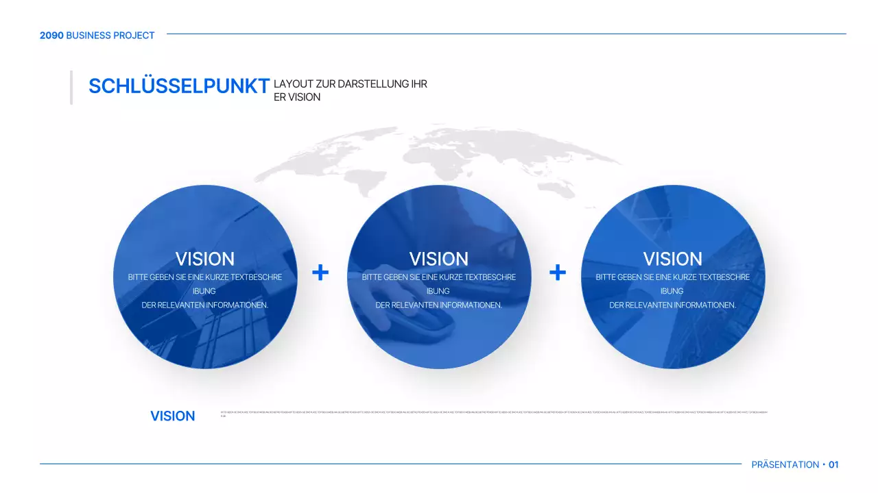 Ein einfacher globaler Geschäftsplan in Weiß und Blau