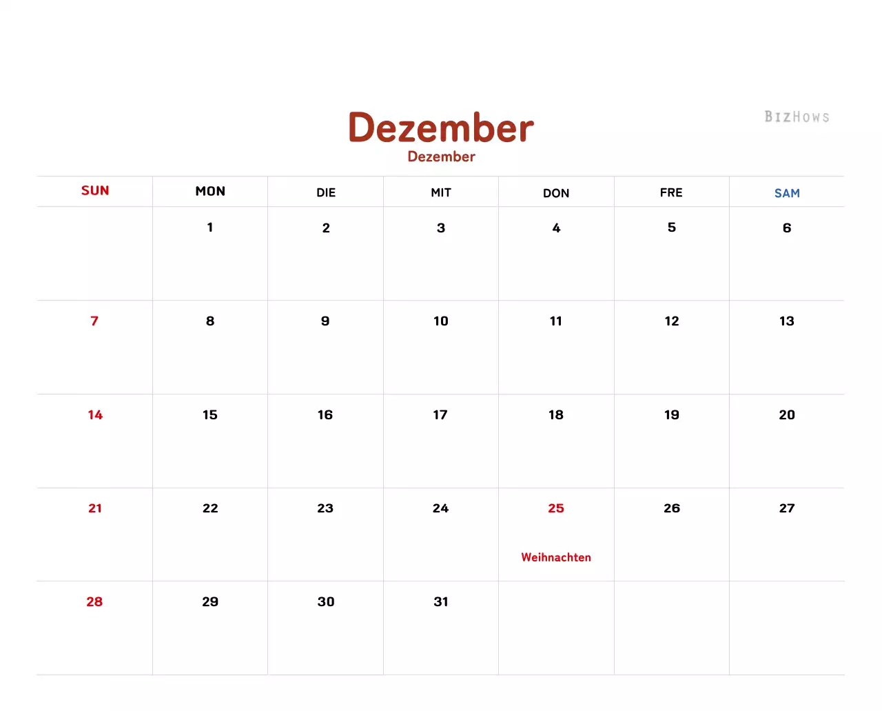 Neujahrskalender mit warmen Illustrationen