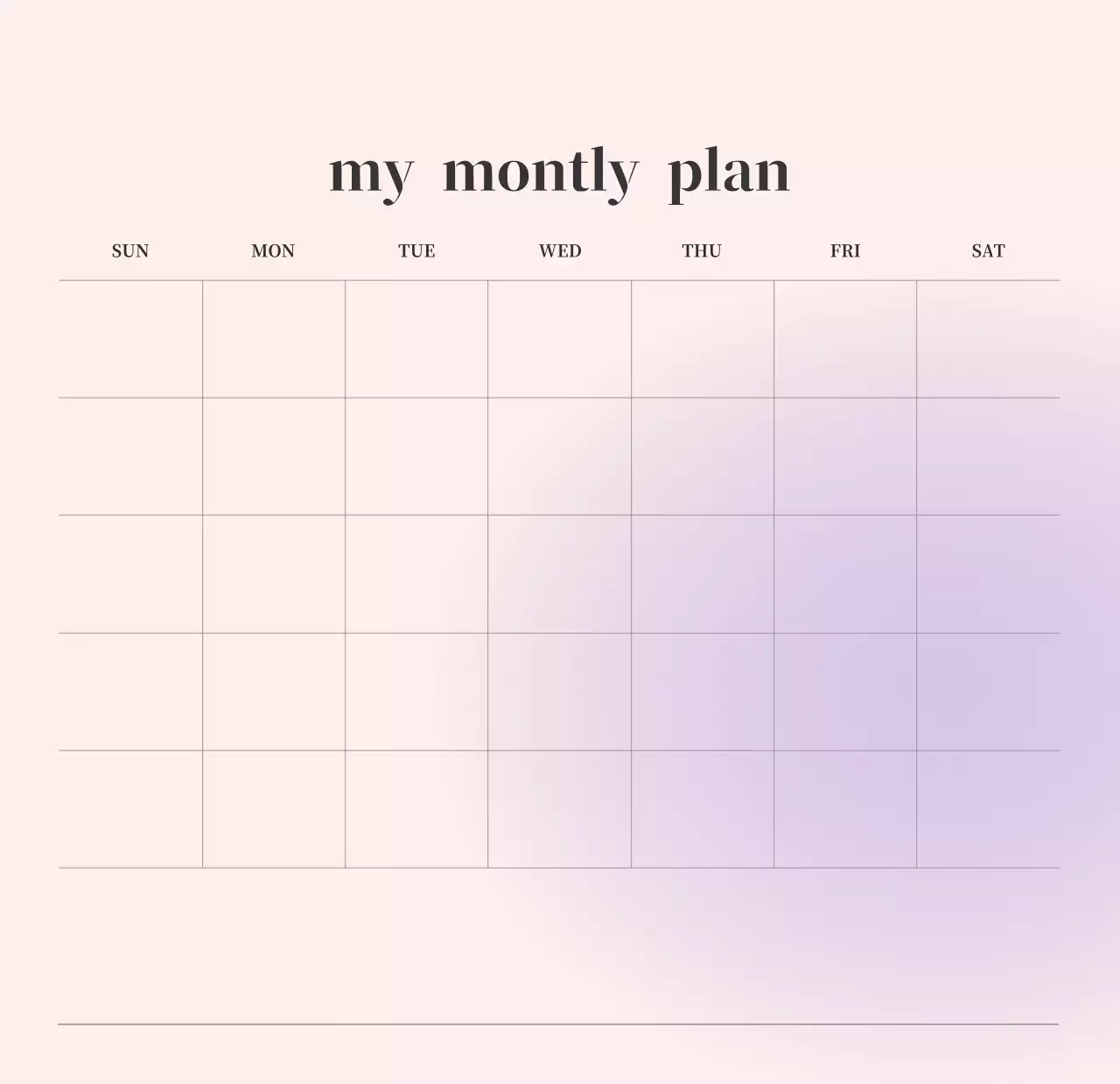 Gradient Minimalist Calendar