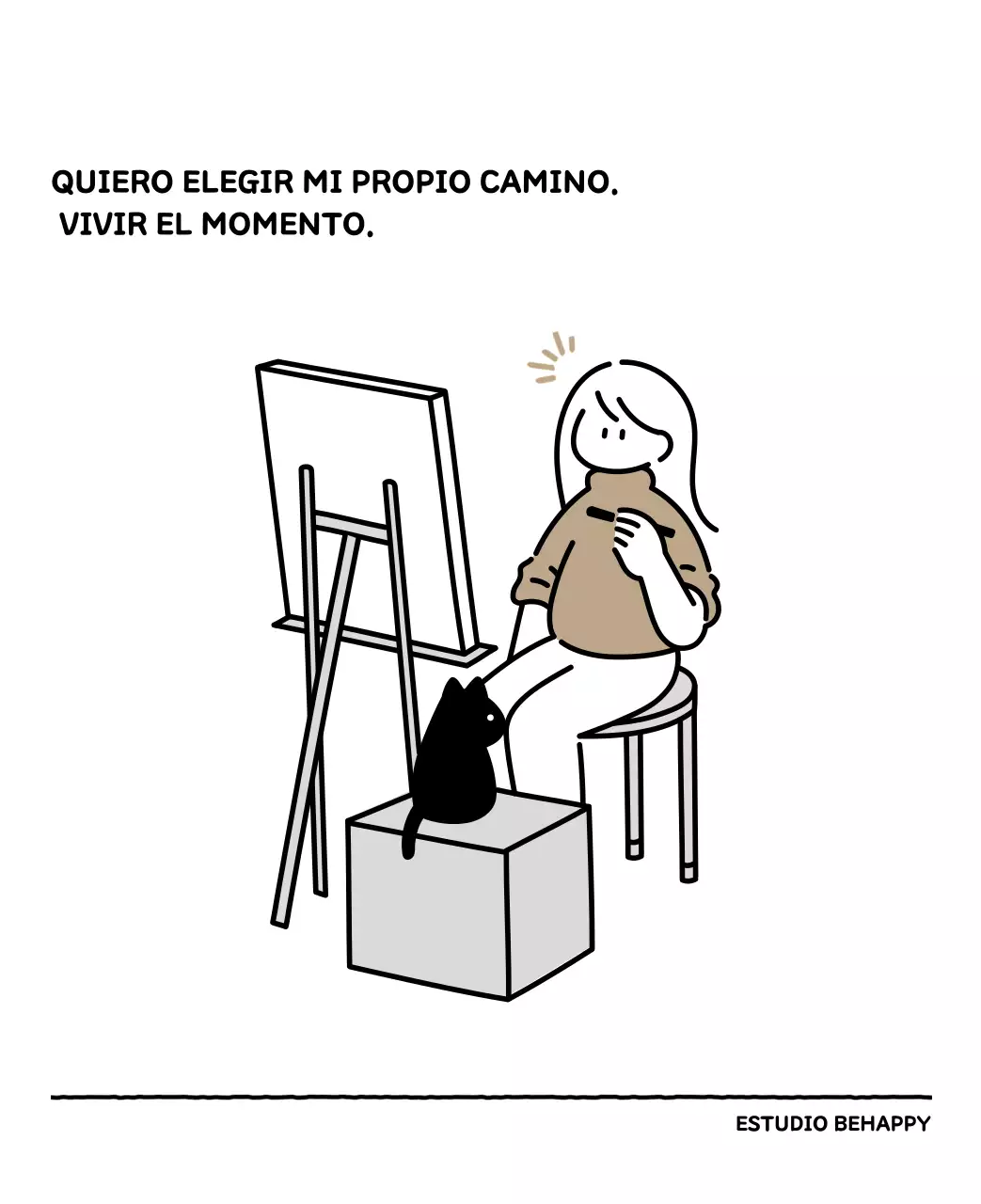 Calendario ilustrado con un bonito estilo de líneas