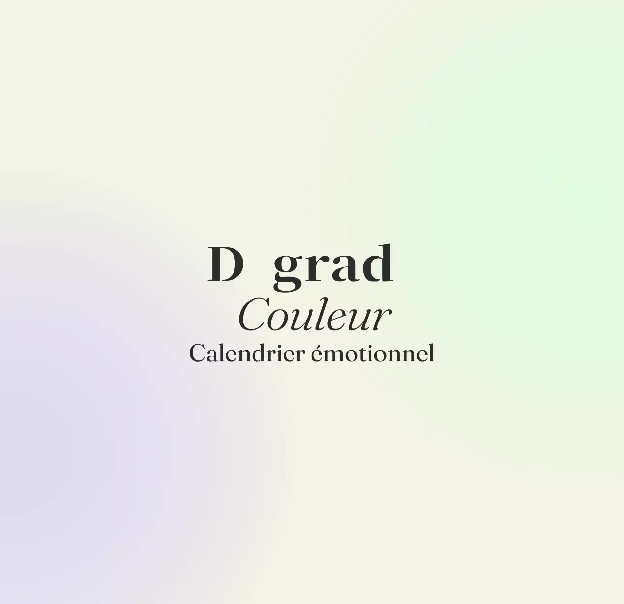 Calendrier minimaliste dégradé