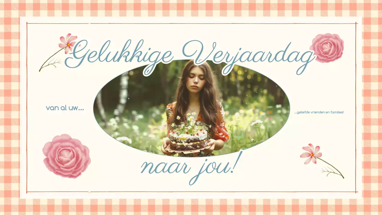 beige vintage uitnodiging verjaardag