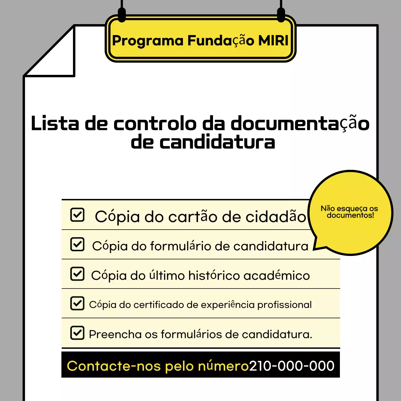 Formulário de candidatura Grey clean