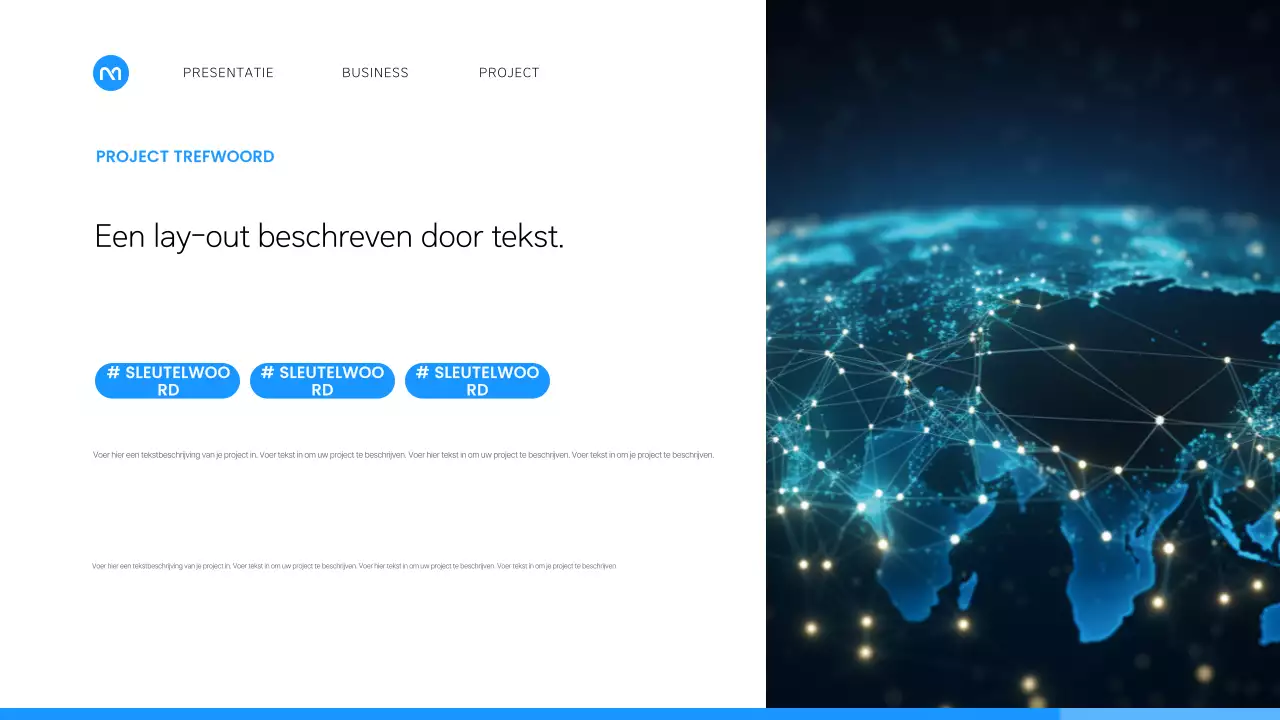 Een eenvoudig bedrijfsplan in wit en blauw