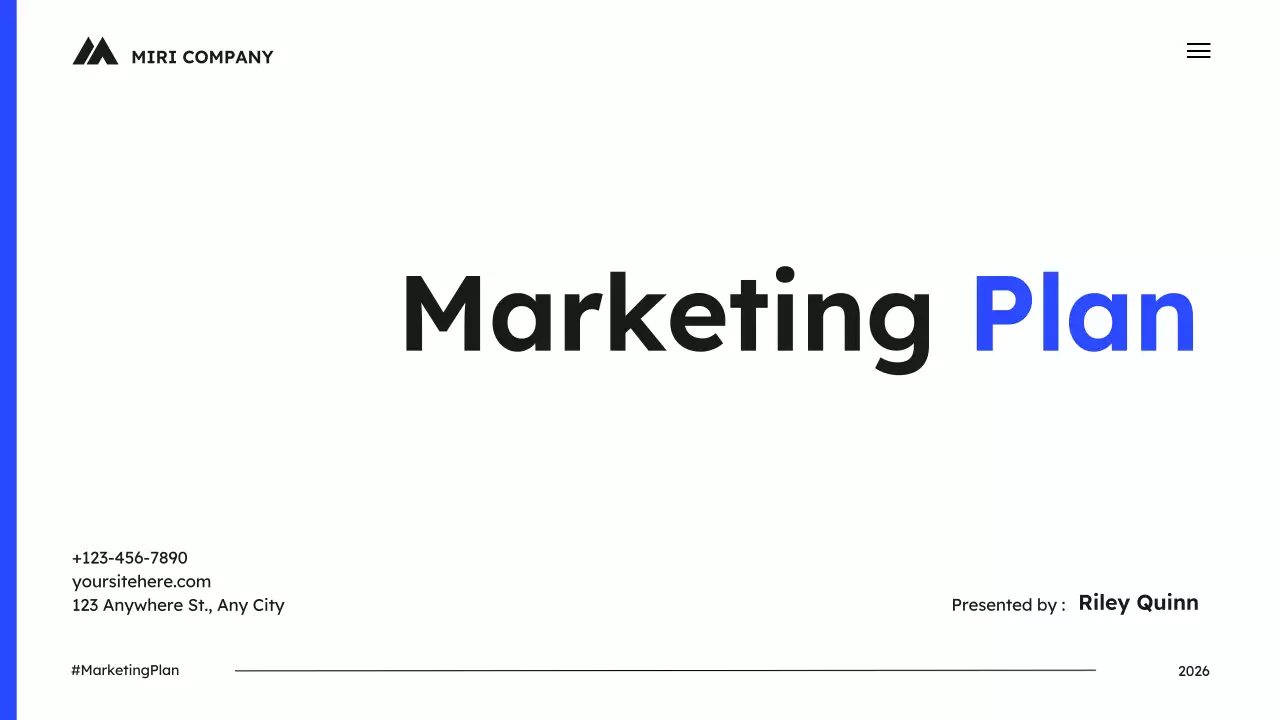 Blue Modern Marketing Plan Document Presentation