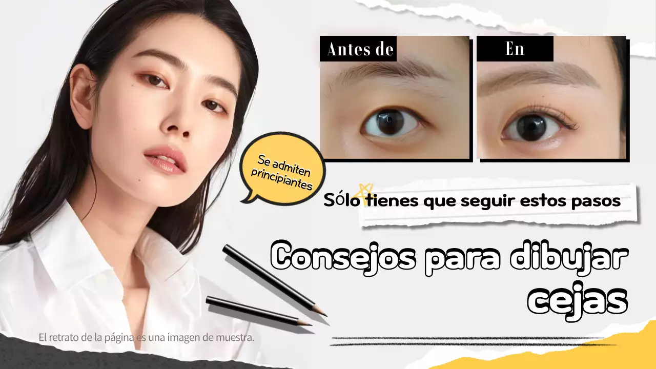 Guía de maquillaje moderno en blanco
