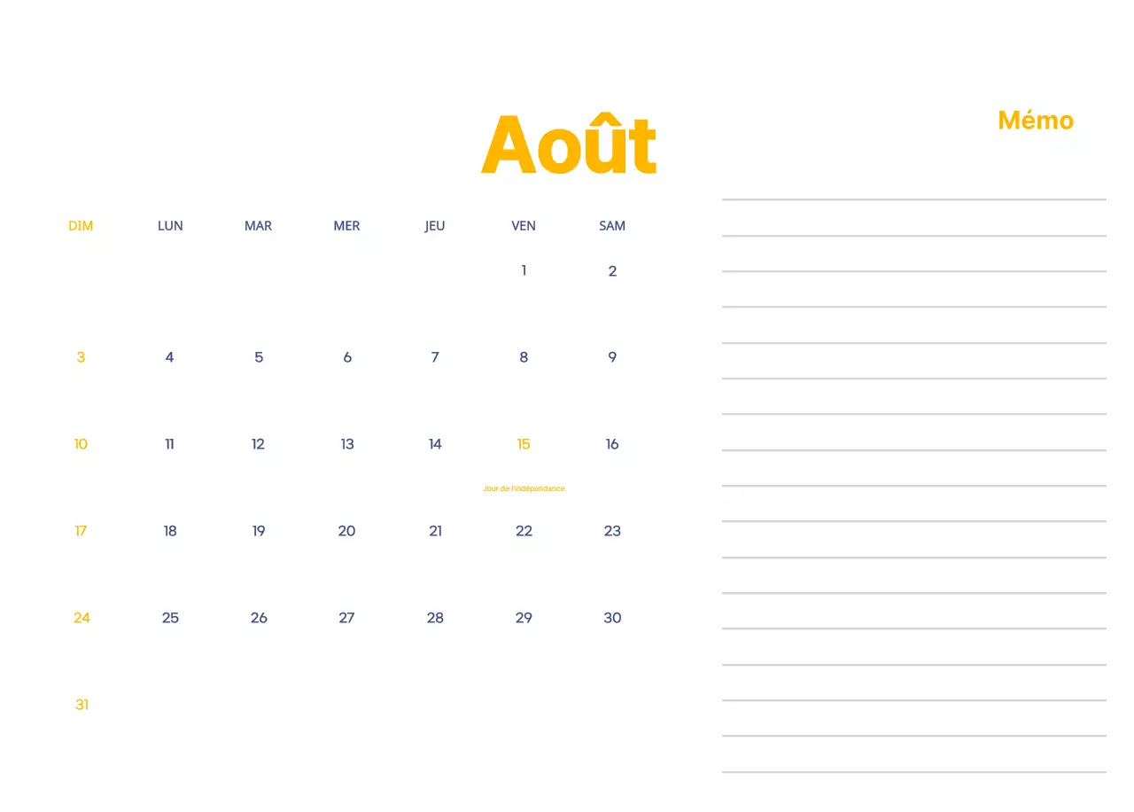 Calendrier d'entreprise avec de jolies illustrations