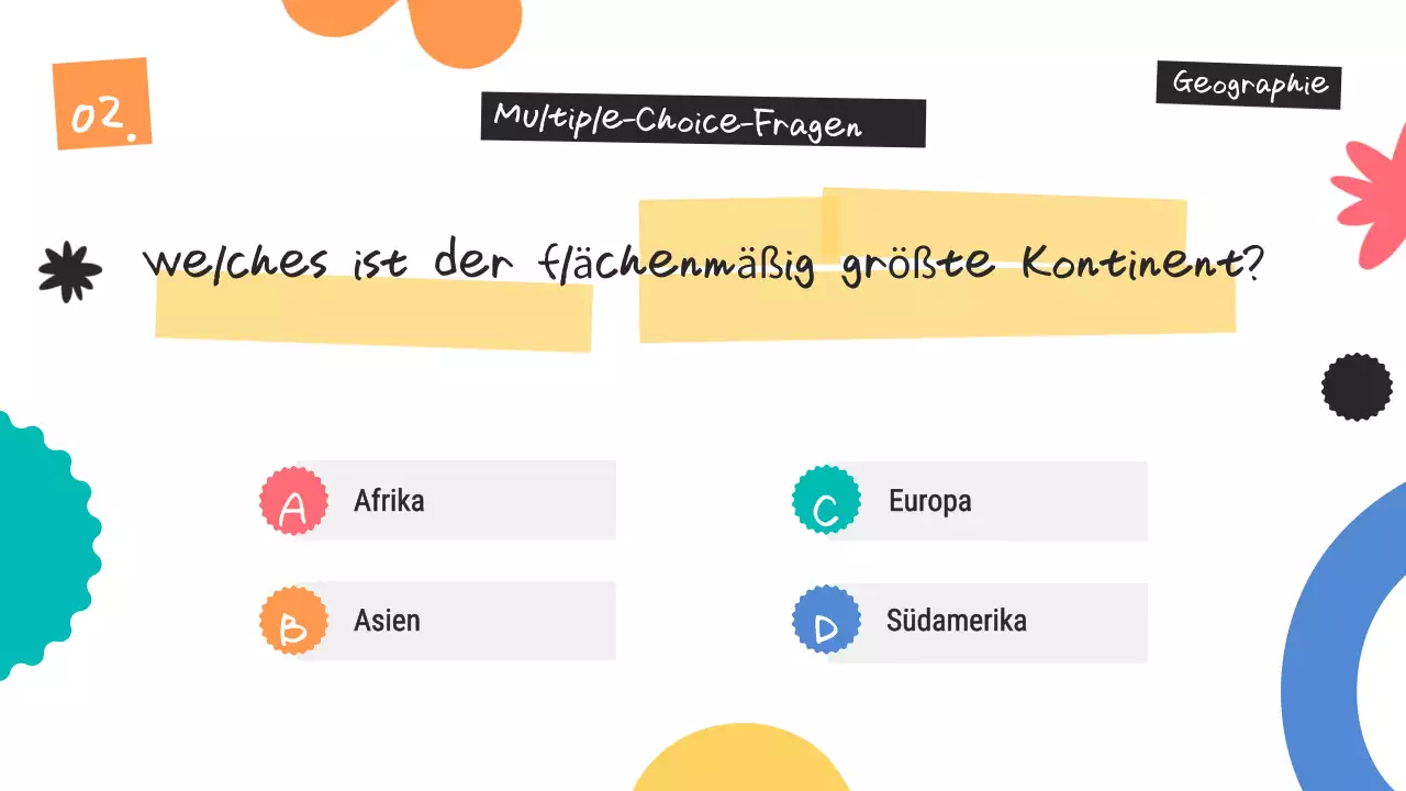 Bunte trendige Quiz-Ankündigung