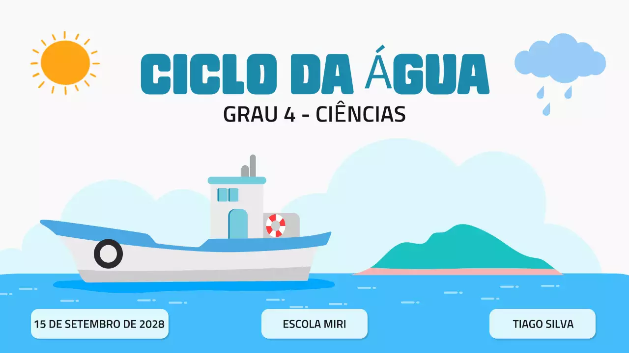 Azul Mínimo Ilustrativo Aula de Ciências