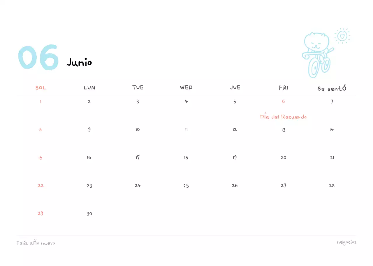 Calendario diario en marfil