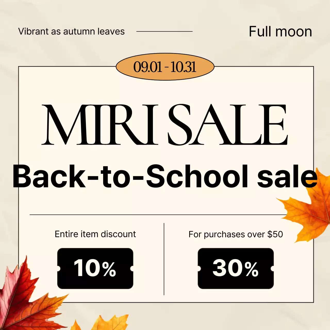 Beige Simple Autumn Promotion Instagram Carousel