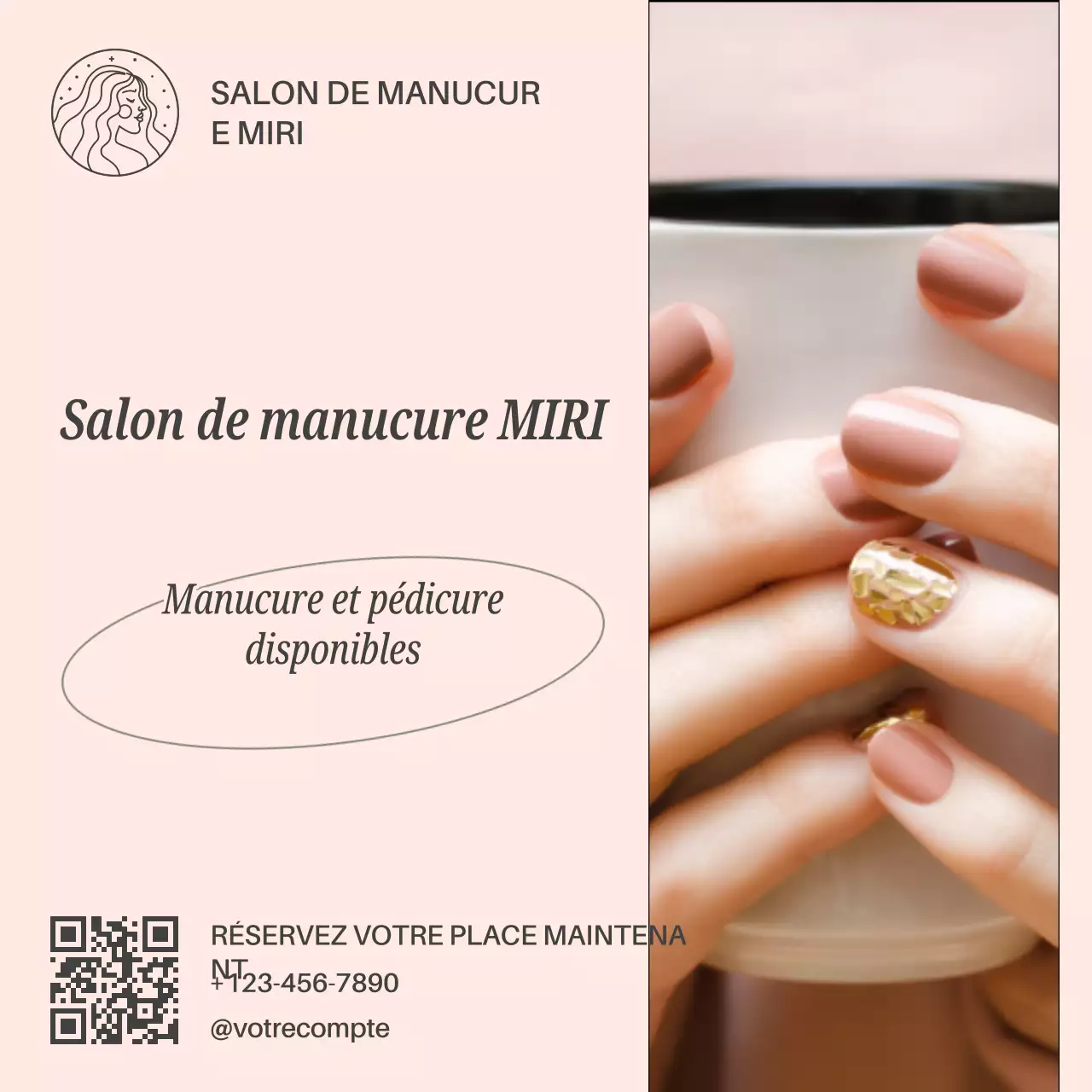 Beige Elegant Nail Shop Promotion
