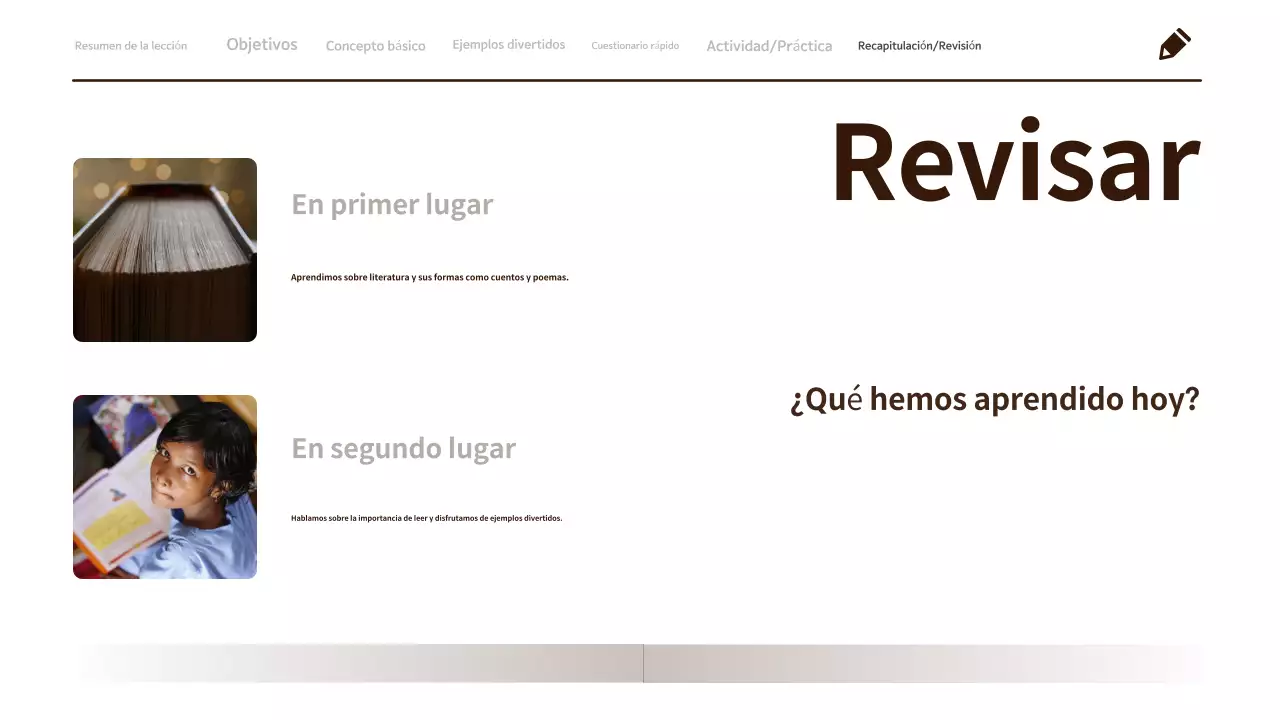 Material minimalista y limpio para la clase de Lengua y Literatura de 3º de Primaria