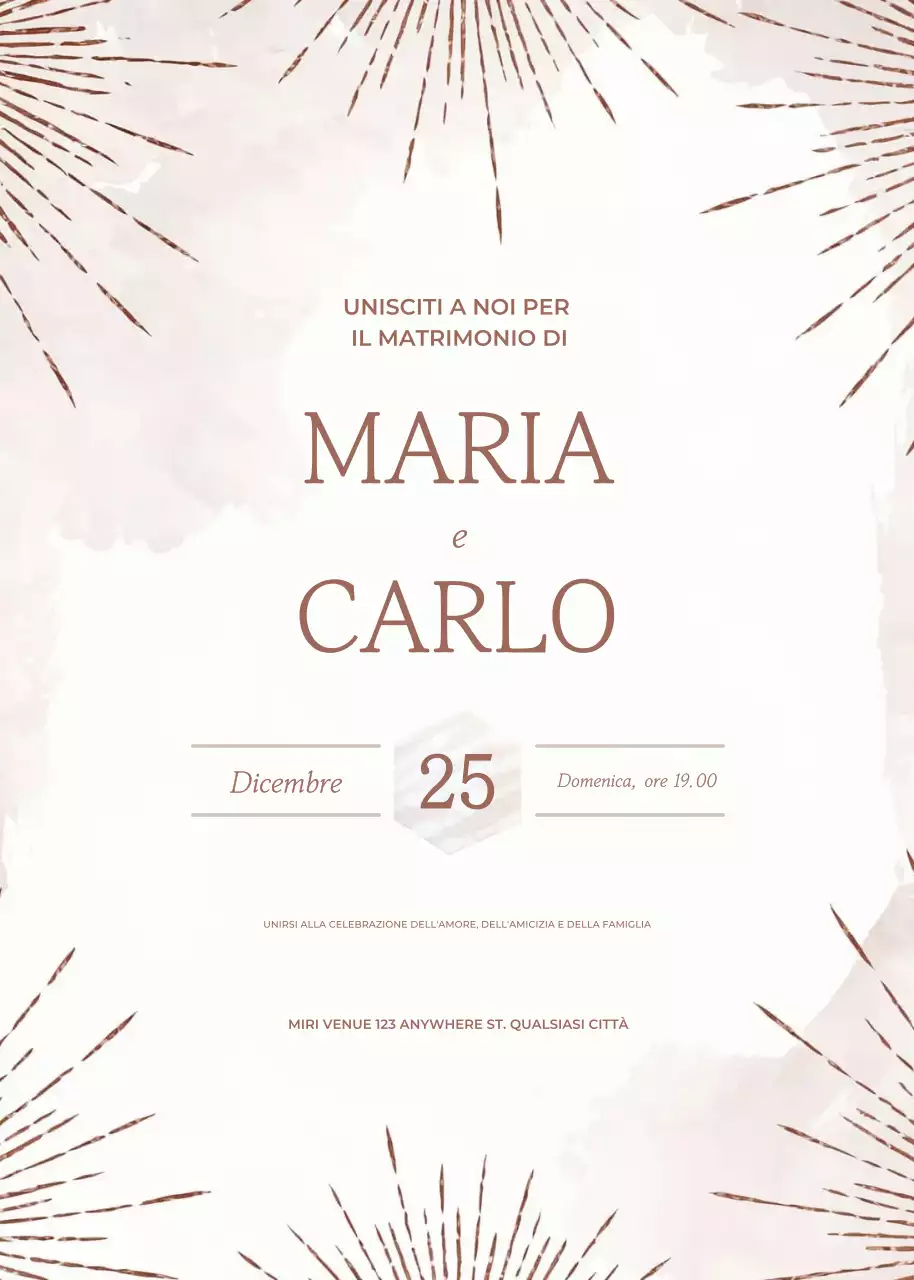 Invito di nozze beige in stile minimal