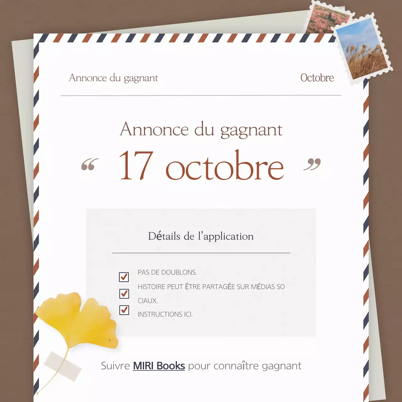 Une simple histoire d'automne en marron pour promouvoir votre événement