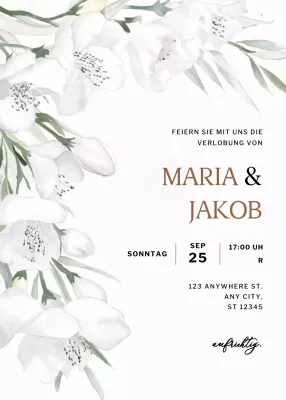 Weiß Elegante Verlobungseinladung
