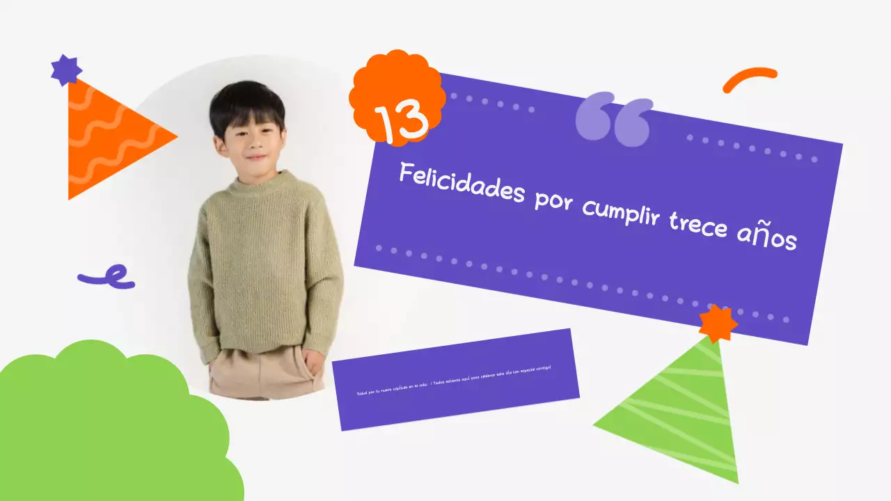 Naranja Verde Juguetón Presentación de cumpleaños