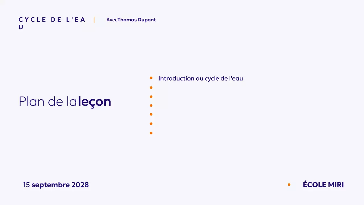 Présentation du cours de science Blu minimal