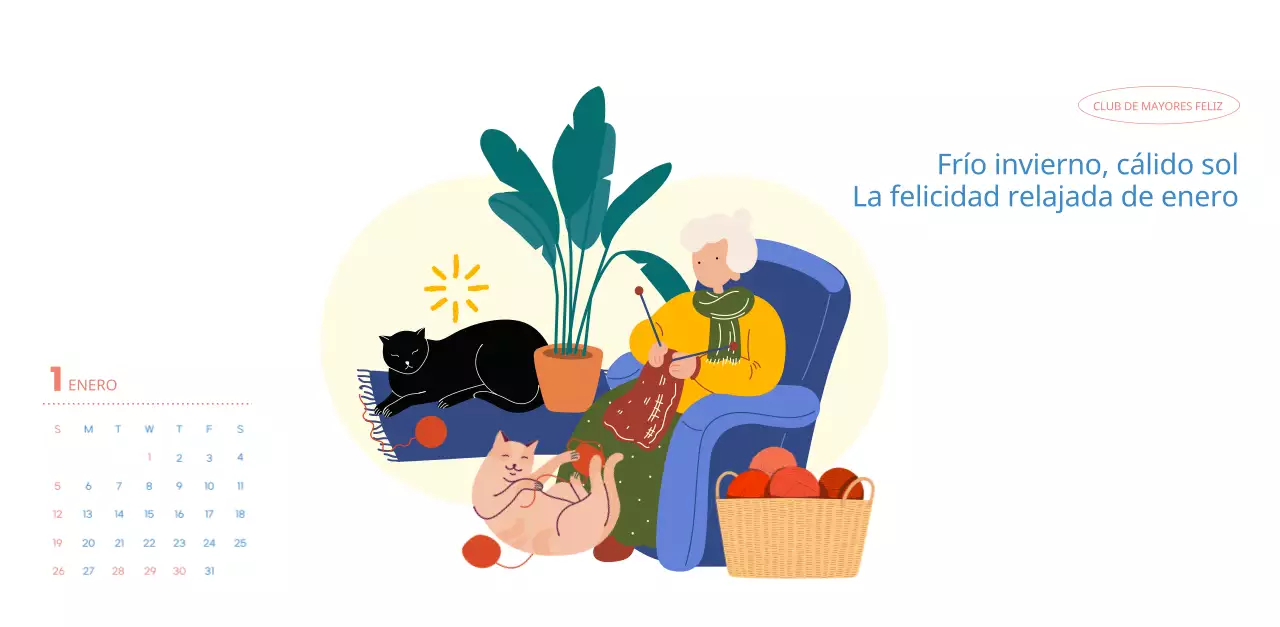 Calendario comercial con simpáticas ilustraciones