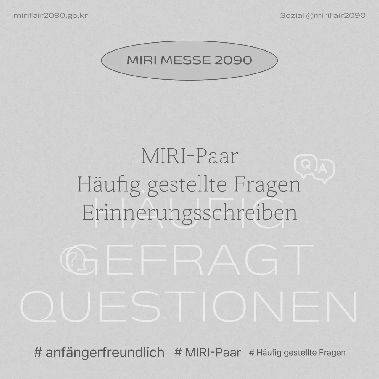 Graue, minimalistische Frage- und Antwort-Ansagen
